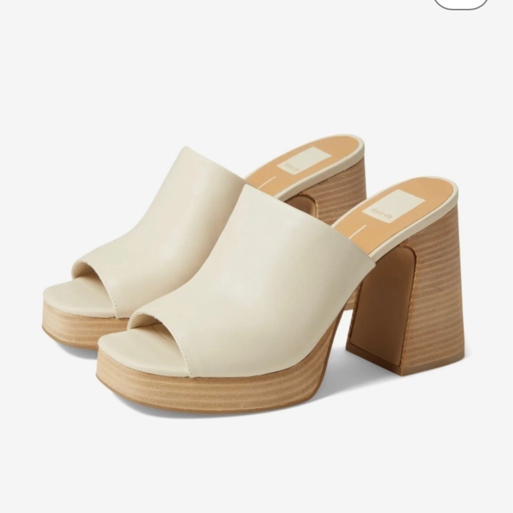 Dolce Vita Cream colored leather chunky heel shoes Size 6, Brand new never worn